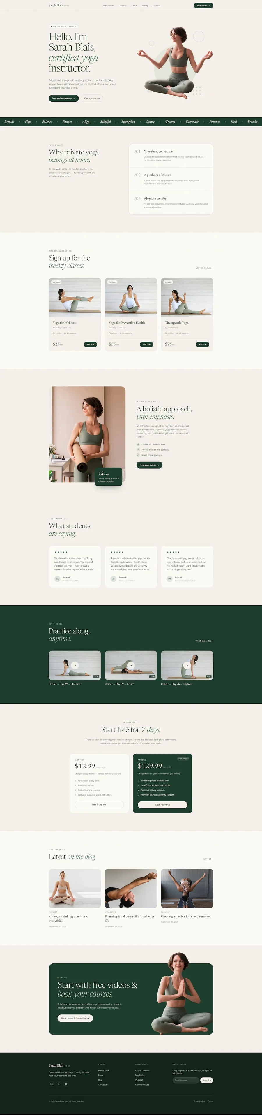 Prana — Yoga & Wellness Astro Template screenshot